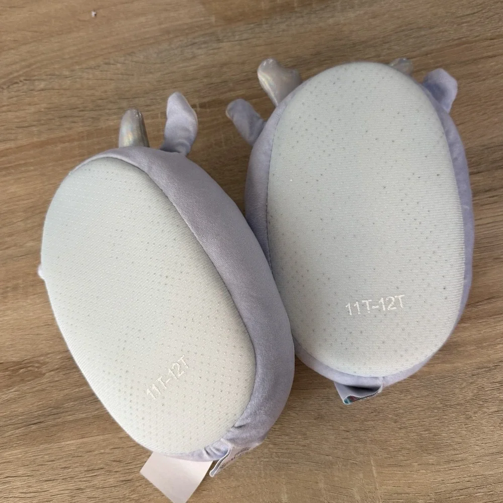 Squishmallows Deer Slippers Kids Size 11 12 Blue‎ Plush House Shoes NWT